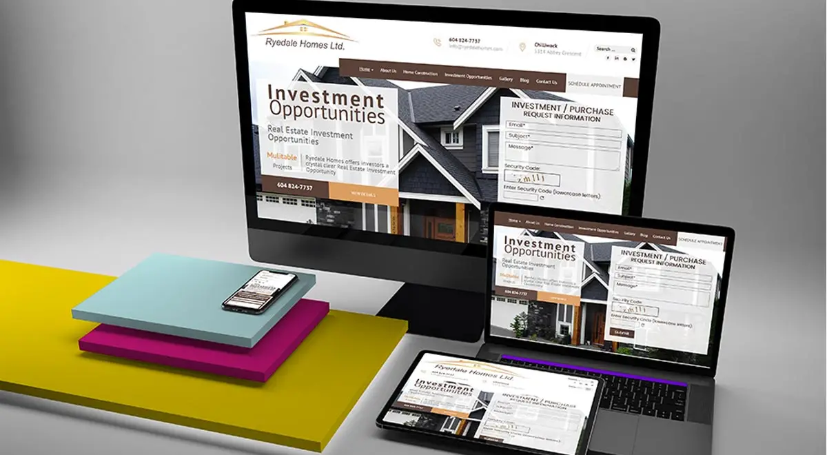 Ryedale Homes Construction Investment Company E.B. Web Recent Web Design Project Details