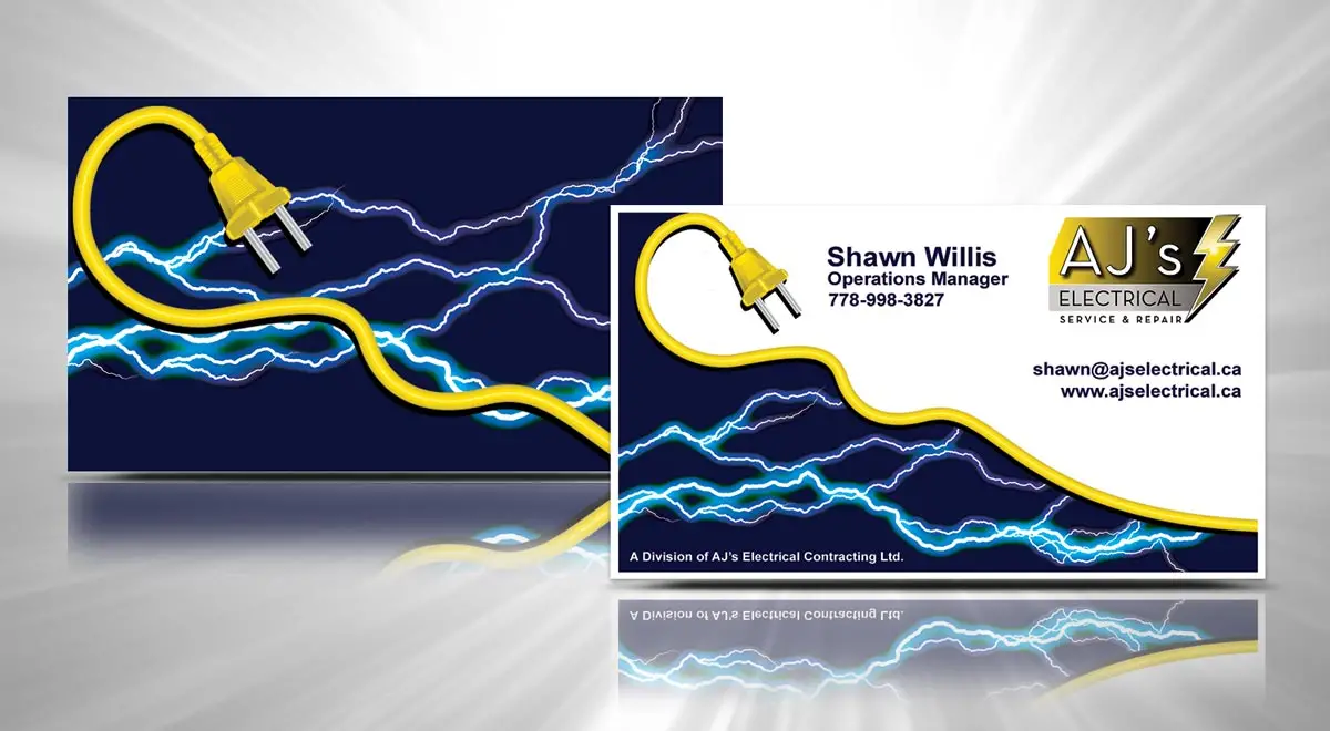 AJ’s Electrical Service & Repair E.B. Web Recent Print Card Design Project