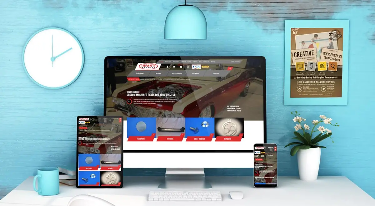 Infanti Machine Custom Machined Parts E.B. Web Recent Web Design Project Details