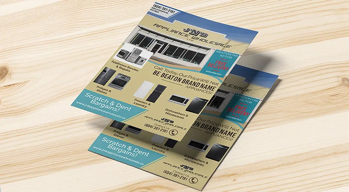 JNB Appliances E.B. Web Recent Flyer Print Design Project Details Project Details