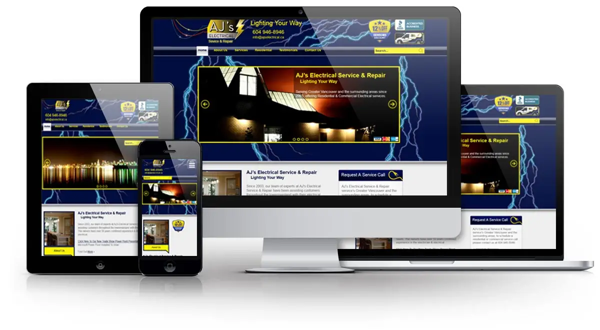 AJ’s Electrical Service & Repair E.B. Web Recent Web Design Project Details